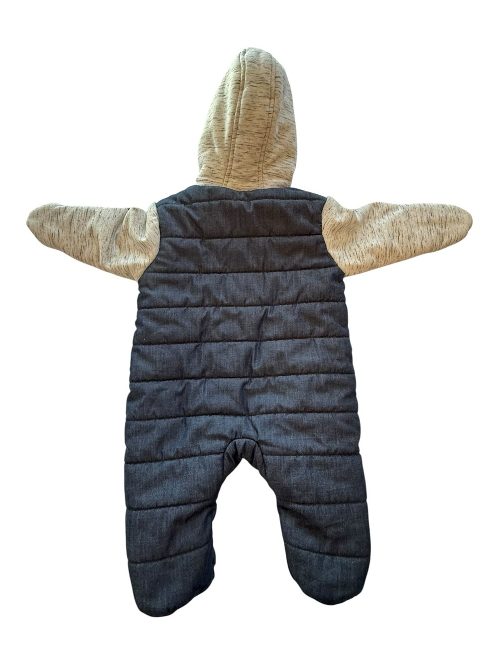 Calvin Klein Jeans Baby Snowsuit 6-9 Months Hooded Pram Bunting Suit Blue Gray - Picture 2 of 8
